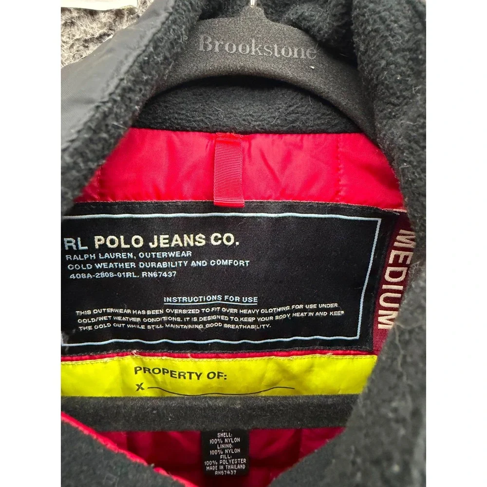 Vintage RL Polo Jeans Co. Fleece Full-Zip Quilted Jacket Black Mens Size M